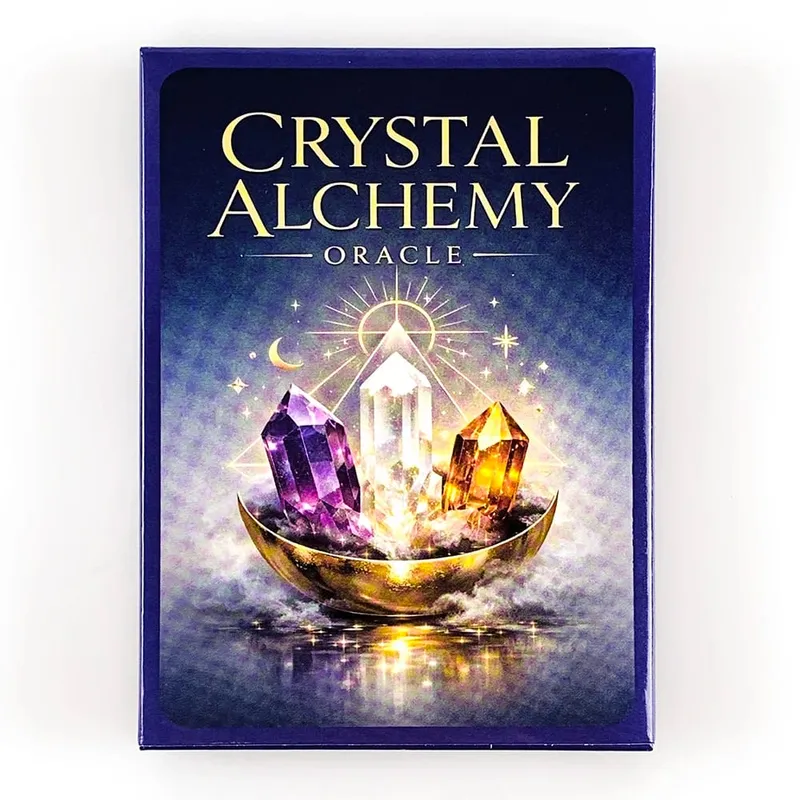 New Crystal Alchemy Oracle Cards 36 Deck 10.2*7.4cm English Version Fate Divination Board Game Meditation & Party Games