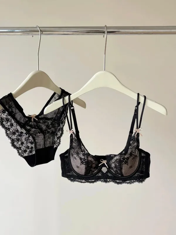 Sutiã minimizador feminino estilo francês, conjunto de lingerie sexy, suporte de peito grande, meia xícara, arame macio, anti-flacidez, conforto, sutiãs finos — image 10