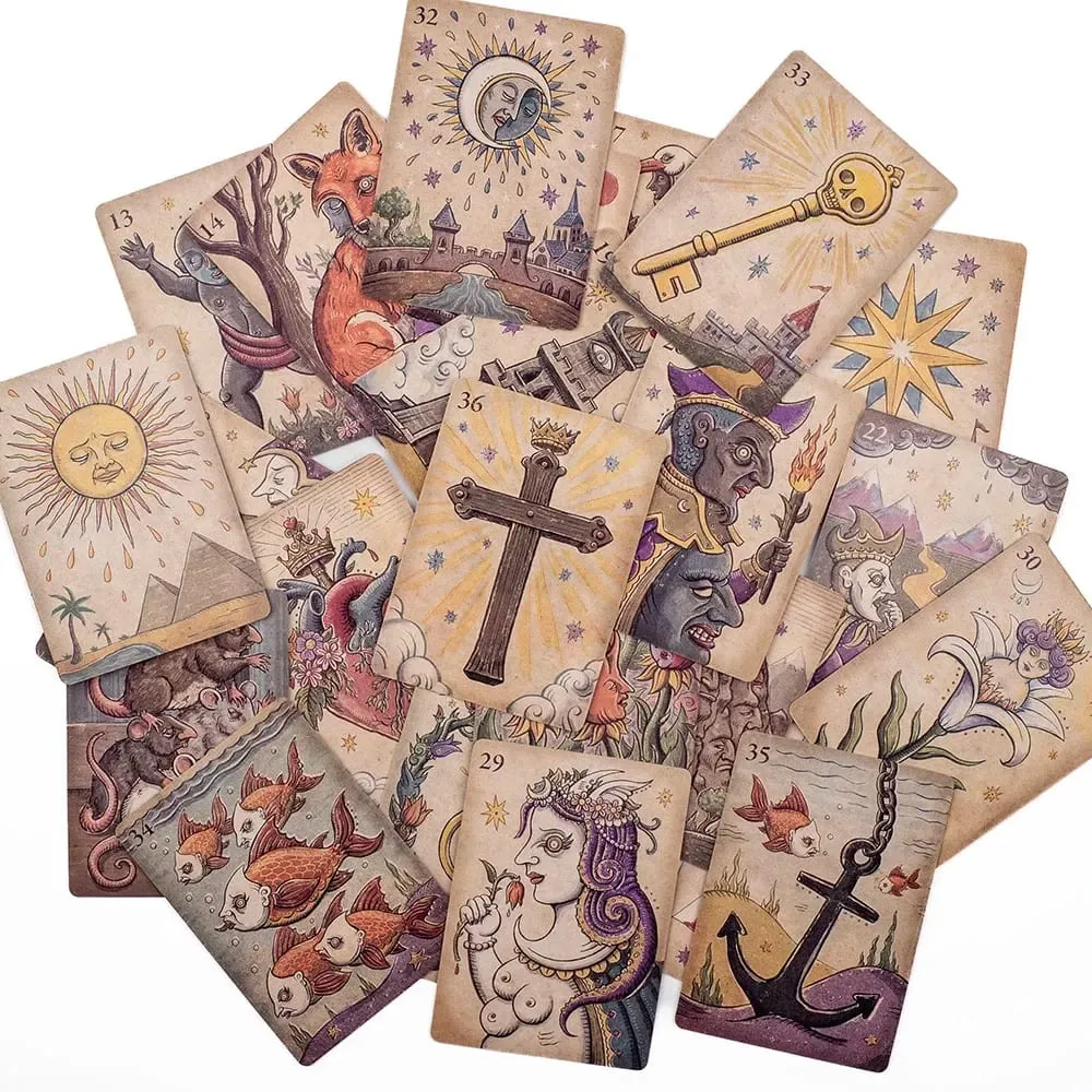 Lenormand Della Luna Tarot Bộ Bài 36 Lá Bài Bói Toán Oracle Thẻ Cho Số Phận Đọc Đảng Trò Chơi 10.2x7.3cm