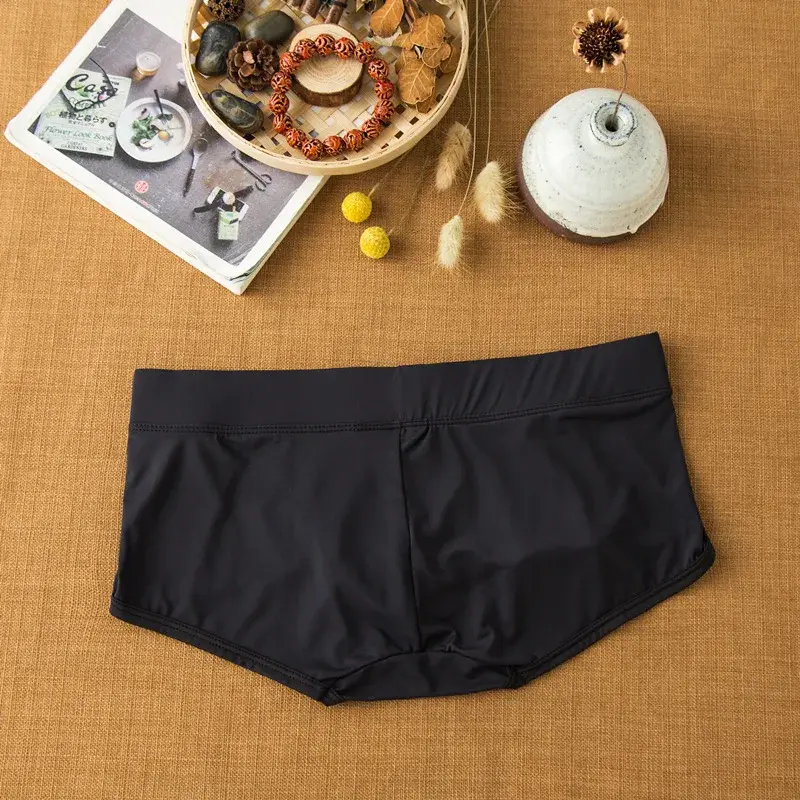 Plattvinklade underkläder i mjölksilke för män bekväma och hudvänliga andningsbara silkeslen snabbtorkande låga boxershorts