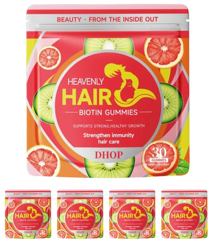 Biotin Gummies with Vitamin C and B12 Supports Strong Healthy Hair Growth Hair Care with Kiwi and Pomelo Extract - 15 Servings — image 11