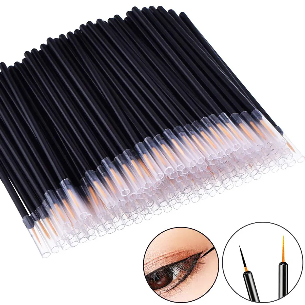 50/100pcs Eyeliner Brushes Eyelash Eyeshadow Applicator Lip Brush For Nail Art Painting Pen Tool Eye Lash Wands Accessories — image 2