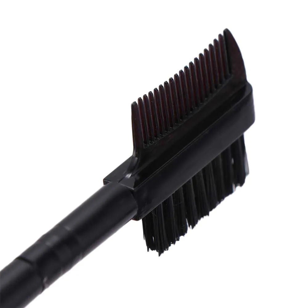 Black High Quality Double Ended Dual Head Makeup Tool Wood Handle Makeup Brushes Eyebrow Comb Eyelash Brush Eyebrow Brush Comb — image 5