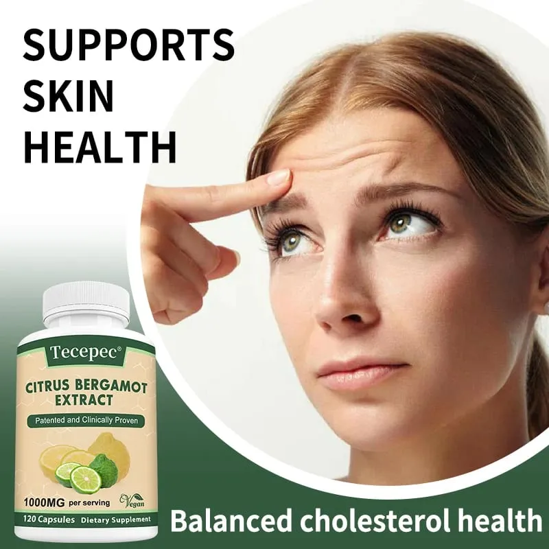 Citrus Bergamot 1000mg Capsules Antioxidant Supplement Support Immune Heart Cholesterol Cardiovascular & Blood Sugar Health