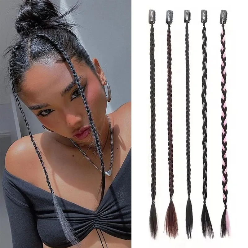 1pcs Synthetic Braid Wig With Strong BB Clip Lightweight Box Braid Ponytail Hair Piece for Women for Party Daily