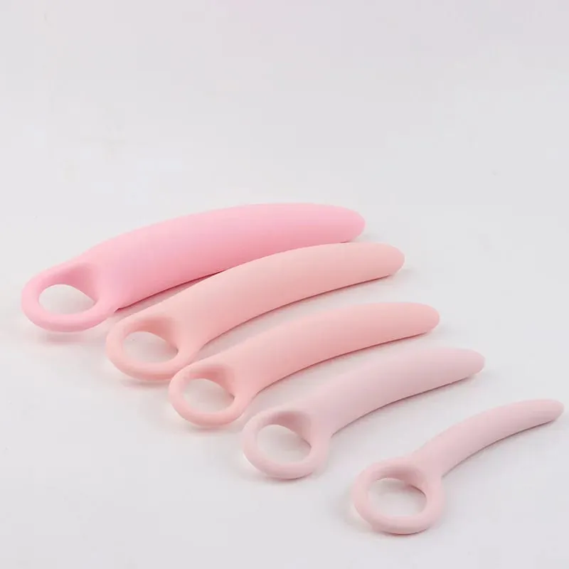 1 Set 5pcs Silikon Lembut Cincin Tarik Gading Kecil Faraj Dilator Set Vaginismus Dubur Plug mainan Dilator Faraj Produk Seks Dubur — image 6
