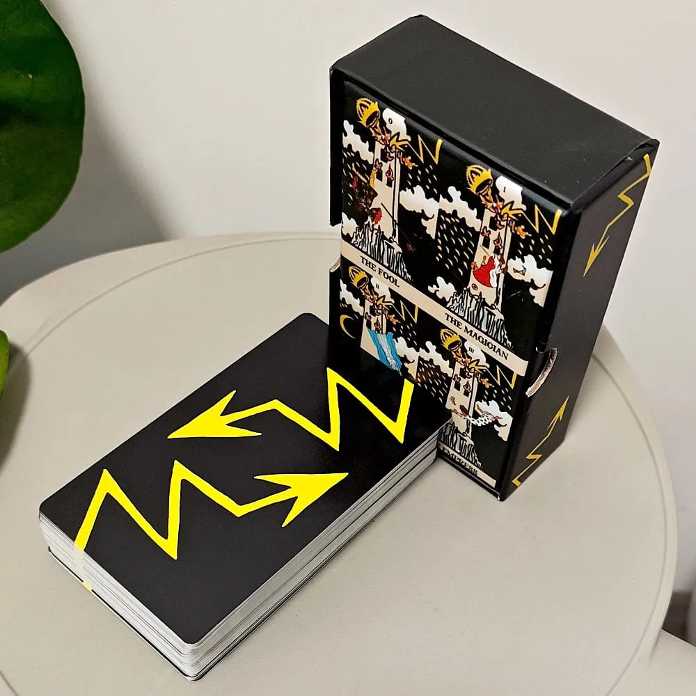 Baraja de Tarot Tower Takeover de 12x7cm en caja rígida, juego de Tarot único de 79 cartas para transformación y liberación con doble relieve