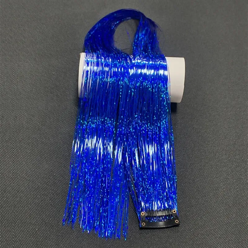 24Inch Synthetic Hair Tinsel Clip In Glitter Tinsel Hair Extensions Clip In Sparkle Hair Accessories for Girls Women — image 13