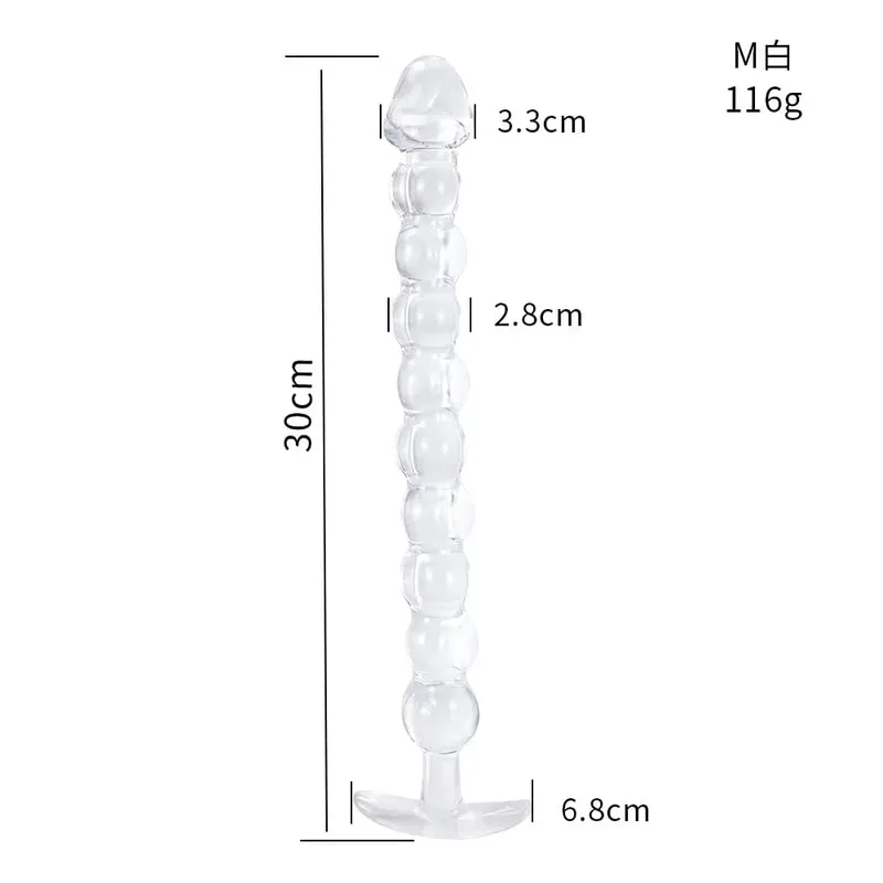 40cm Glass Dildo Artificial Penis Dick Crystal Anal Bead Butt Plug Prostate Massage Masturbate Sex Toy For Adult Women — image 12