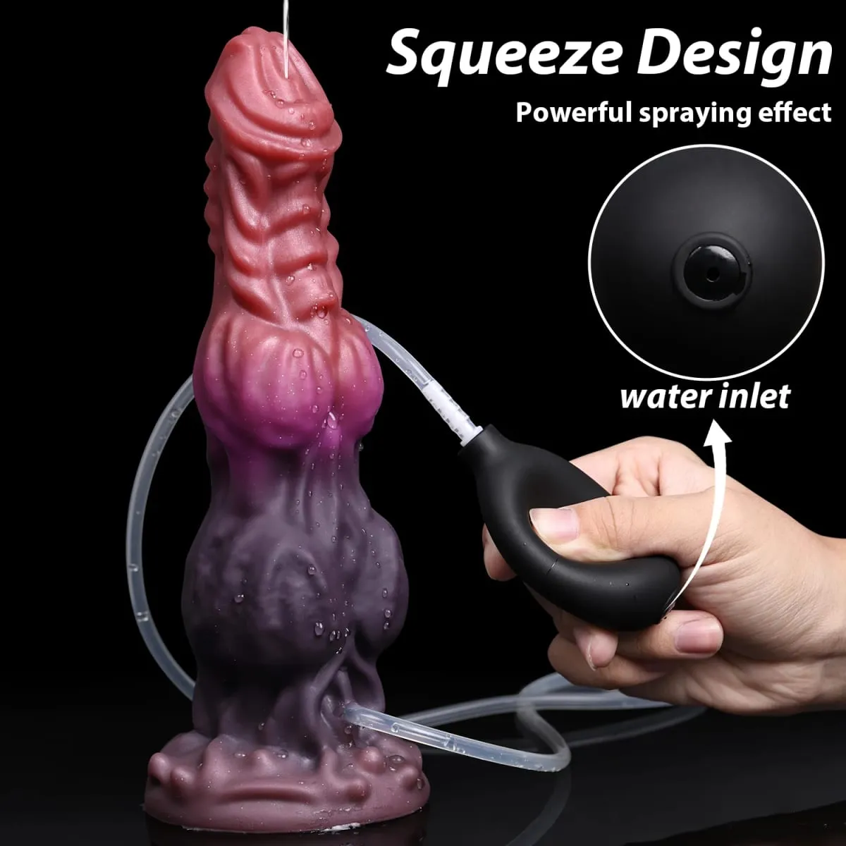 Ejaculation Monster Dildo Soft Silicone Penis Inflatable Big Knot Dildos Squirting Strong Sucker Dick Sex Toy for Women Men 18+ — image 3