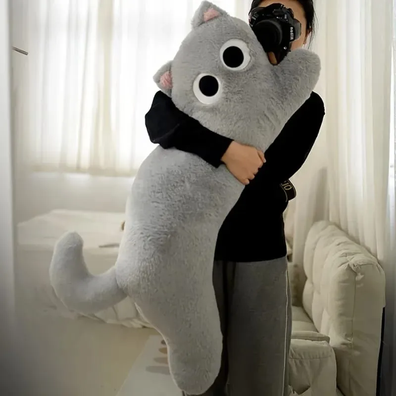 Black Cat Plush Long Pillow Bed Sleeping Pillow Dormitory Leg Clamp Cushion Sofa Stuffed Cat Doll Home Living Room Soft Pillow — image 4