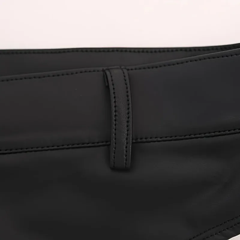 Men Faux Leather Shorts Thongs Button T Crotch Low Rise Very Hot Lingerie Sissy G-String T-Back Brief Underwear Men's Clothing — image 5