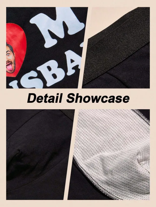 Boxers avec nom personnalisé pour hommes, slips en coton personnalisés avec nom au dos, cadeau pour lui, mari, petit ami, anniversaire, Saint-Valentin