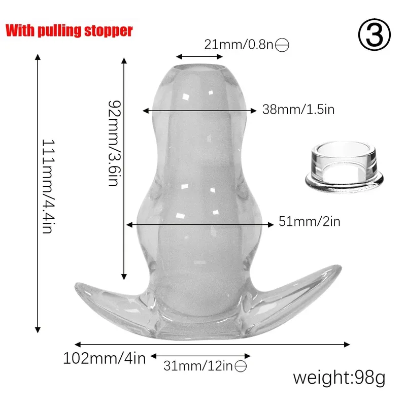 Paarse TPE holle tunnel buttplugset - Afgestudeerd open anale brancardpluggen Flexibel seksspeeltje voor mannen en vrouwen