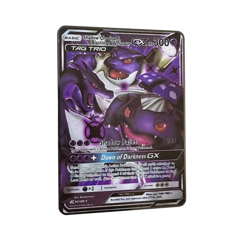 Pokemon Kartı Vmax Metal Pokémon Mektupları Pikachu Gx Mewtwo Charizard Vstar Anime Oyunları Oyuncaklar Altın Demir Oyun Kartları Çocuklar Hediyeler