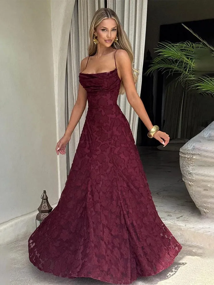 2026 Floral Embroidery Maxi Dress for Women Summer Party Prom Gowns Sexy Backless Suspender Dresses French Style Evening Dress — image 3