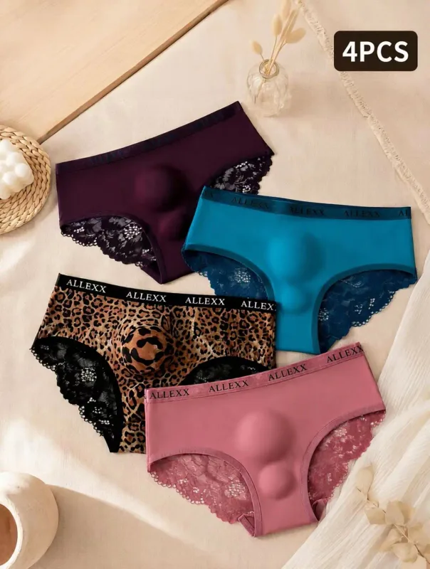 4PCS Sexy Mens Seamless Panties Ice Ultra Thin Sports Fitness Bulge Pouch briefs Male Panties Low Waist