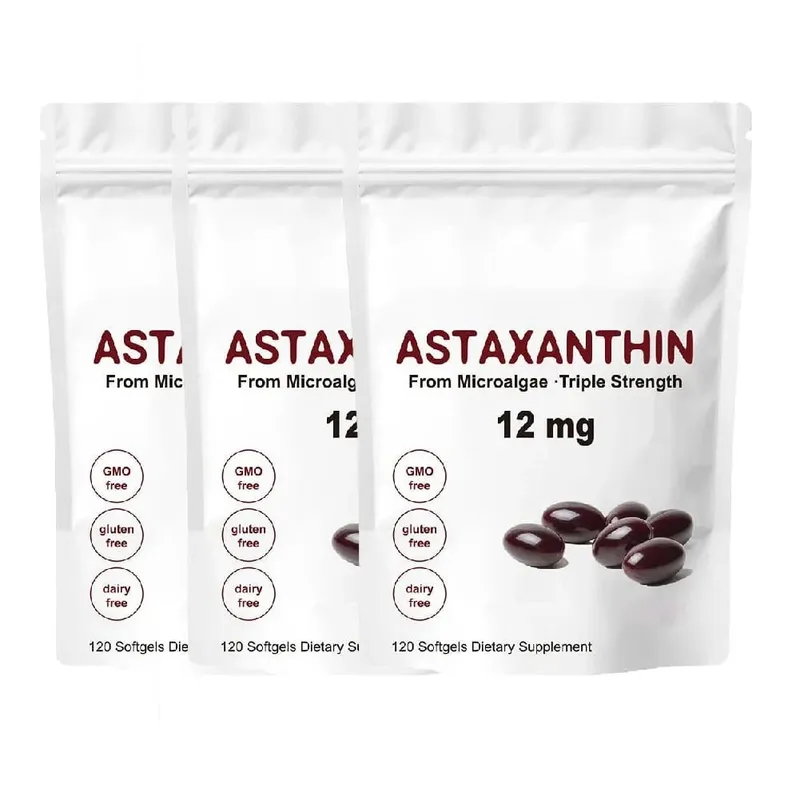 Triple Strength Astaxanthin 12mg - Natural Astaxanthin Antioxidant Supplement Non-GMO Verified & Gluten Free - 120 Softgels