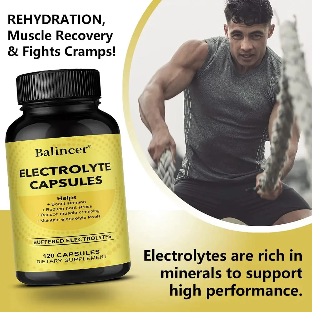 Electrolyte Capsules Mineral Supplement Support Electrolyte Balance Muscle Recovery Energy Endurance & Fast Hydration