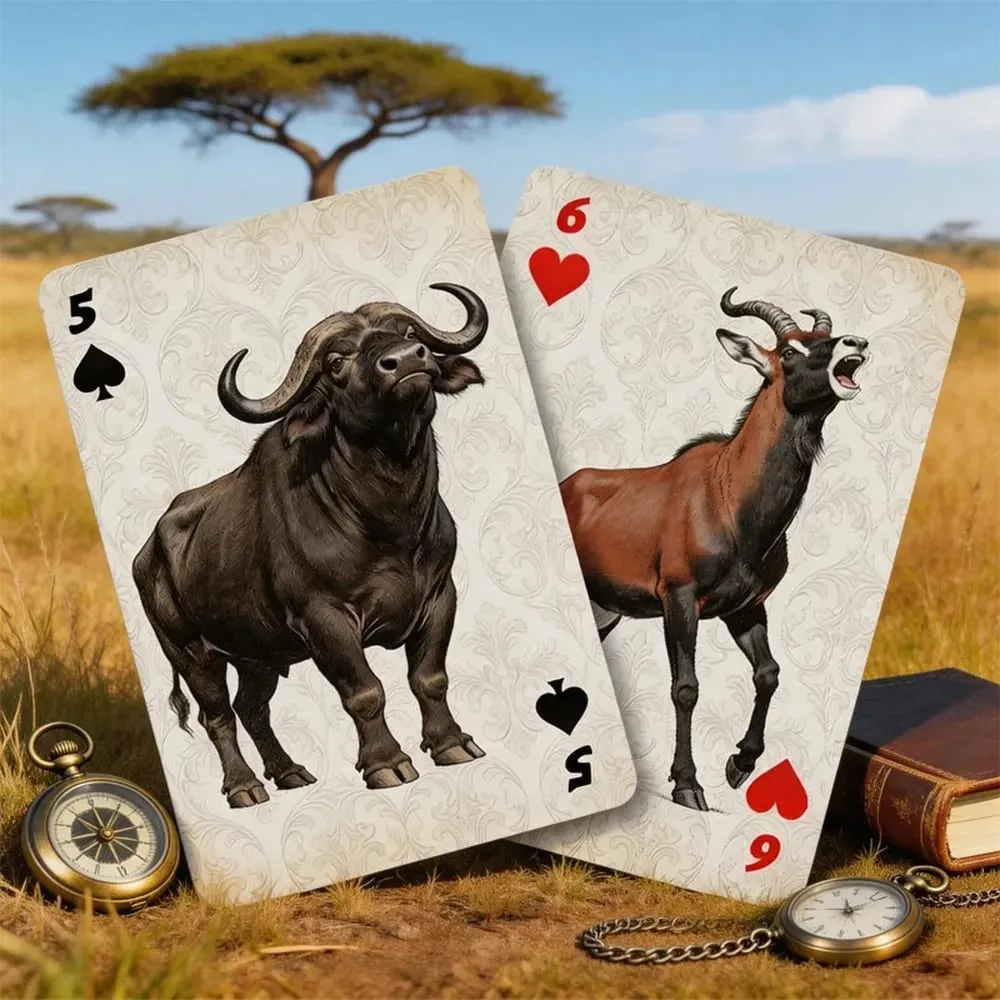 Savannah Animal Playing Cards Premium Paper Deck Smooth Shuffling Poker Cards for Party Board Games and Magic Performance — image 2