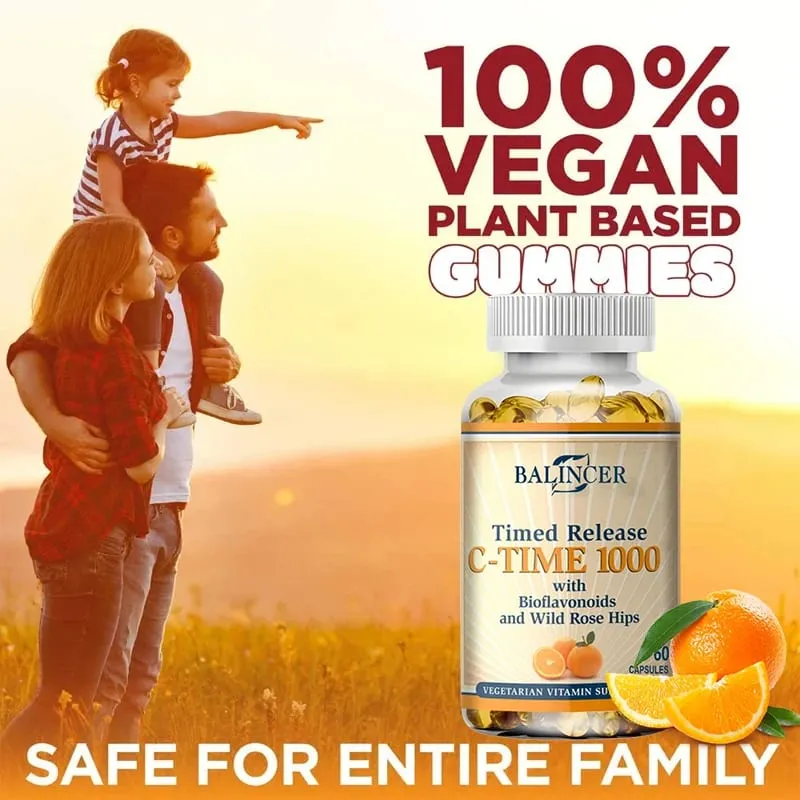 Vitamin C Capsules 1000mg Antioxidant Support Immune Wellness Collagen Synthesis Skin & Bone Joint Health 30/60/120 Capsules