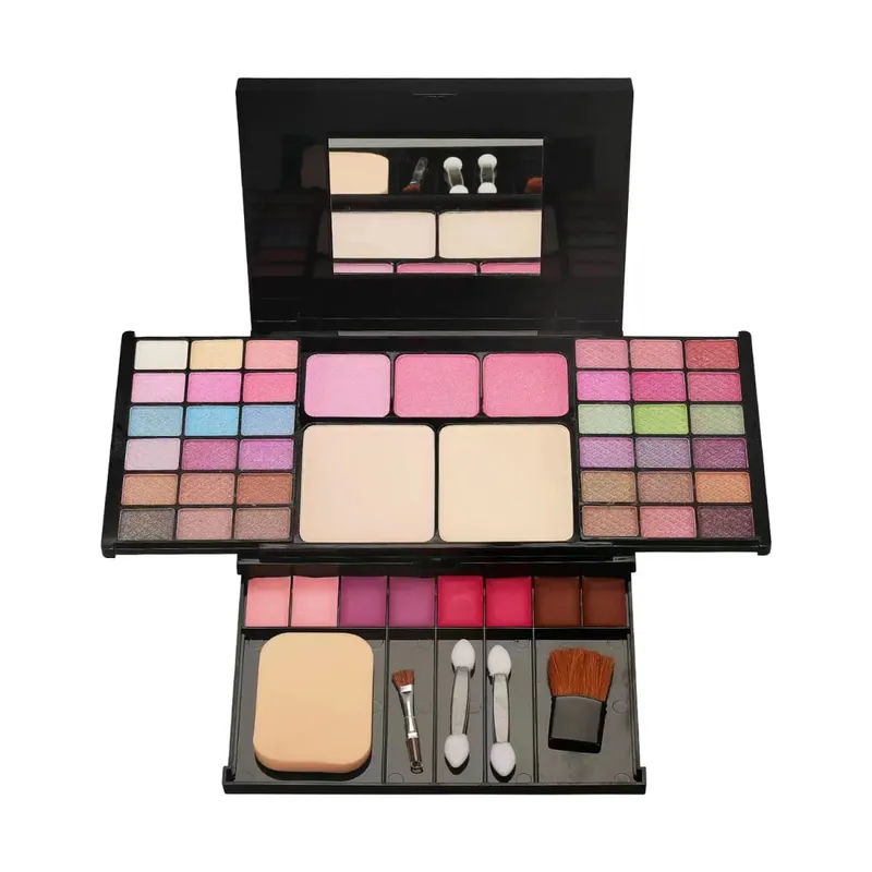 Makeup presentset för kvinnor komplett kit allt i ett smink ögonbrynspulver läppstift läppglansborste Shimmer Glitter ögonskuggspalett — image 2