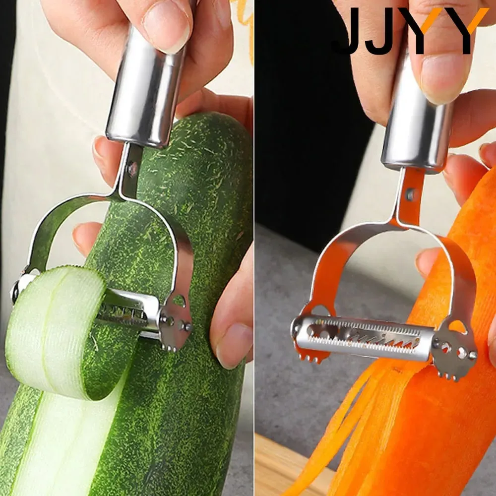 Rallador de zanahoria, pepino, patata de acero inoxidable de alta calidad, cocina, pelador de frutas y verduras multifuncional, rebanador de verduras — image 5