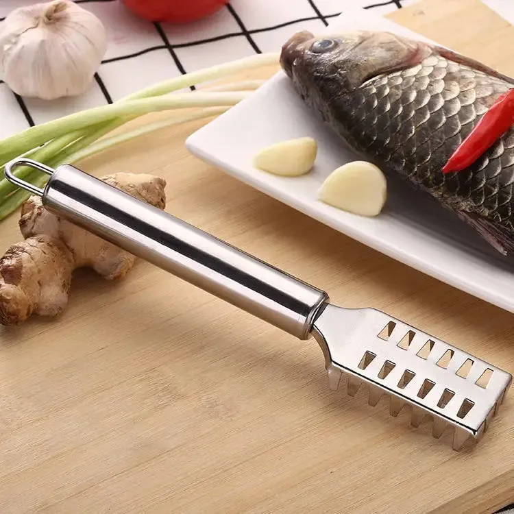 Fish Scale Remover Stainless Steel Anti-Splash Scraper with Ergonomic Non-Slip Grip Rust-Proof Kitchen Gadget for Fish Cleaning — image 4