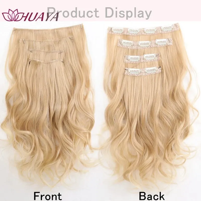 4‑Pcs Clip‑in Synthetic Hair Extensions Long Wavy Curly Heat‑Resistant Hair Pieces for Daily and Party Wear — image 2