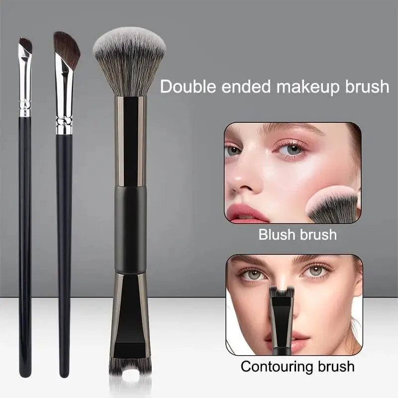 U-Shaped Dual Head Makeup Brush Nose Contour Brushes Set Eyeshadow Contour Face Brush For Precise Nose Sculpting Makeup Tools