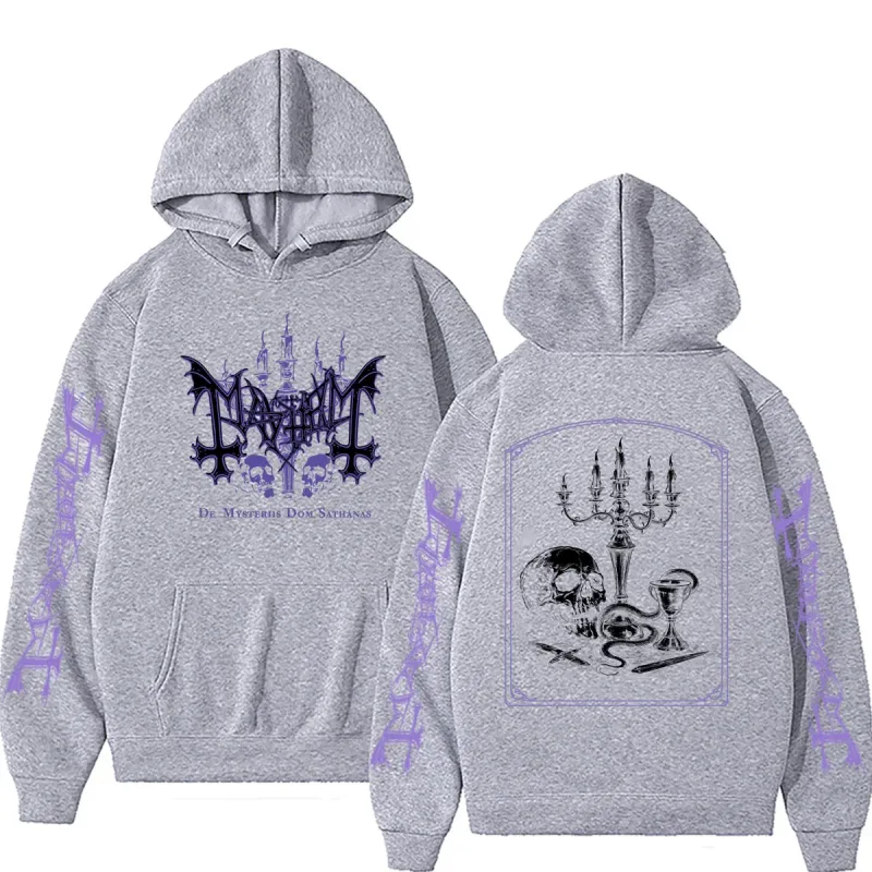 Rock Band Mayhem De Mysteriis Dom Sathanas Skeleton Graphic Hoodie Men Women Death Black Metal Gothic Punk Hoodies Streetwear — image 5