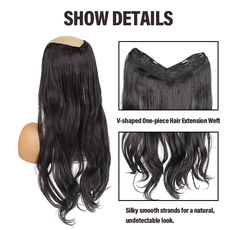 Easy Clip-In V-Wig Piece 20" or 24" Wavy Synthetic Hair Extension Adds Length & Fullness in Seconds — image 2