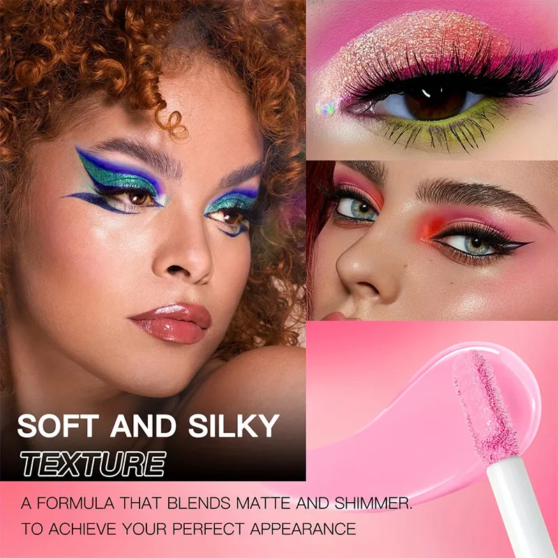 6 Color Waterproof and Sweat Proof Long Lasting Easy To Color Matte Eye Shadow Blue Highlight Natural Liquid Eye Shadow Makeup — image 3