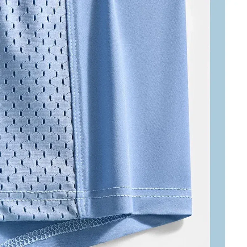 1pc Heren Ijs Zijde Koel Zacht Comfortabel Boxers Slips Heren Contrastondergoed, Mesh Ademend Comfortabel Rekbare Trunks — image 6