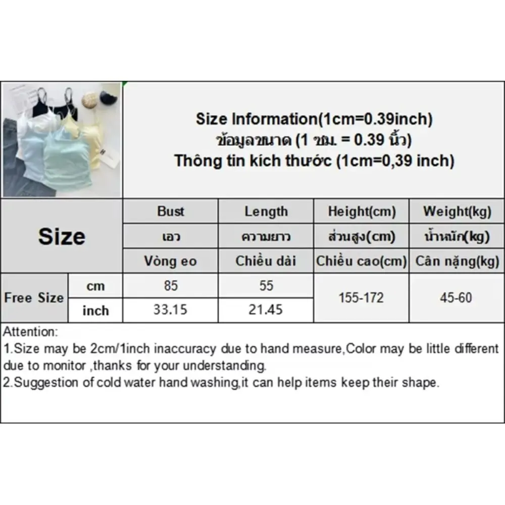 Sweet Sleeveless Suspender Vest Slim With Padded Cups Fitted Tops Underwear Short Vest Sports Activities