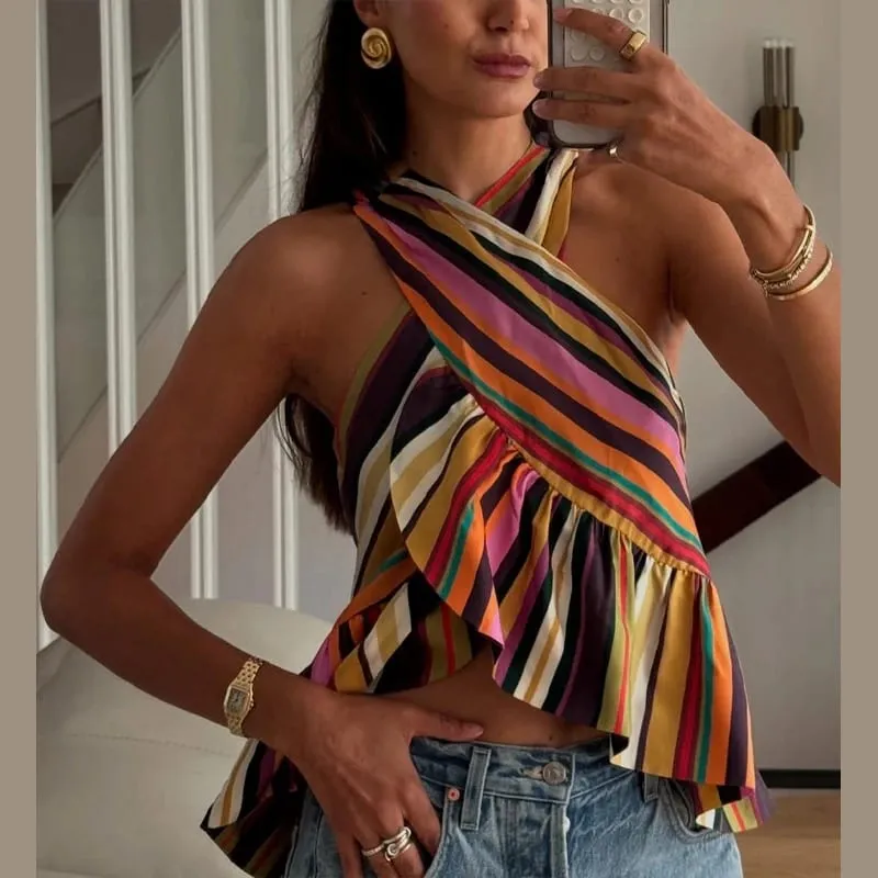Sexy Printed Beaded Long Women's Dress Patchwork Sleeveless Backless A-line Sling Dresses 2026 Summer Lady Holiday Robes