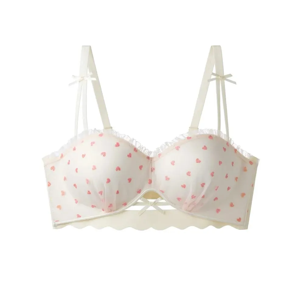 Pure Aesthetic French Lace Half Cup Bra 2026 New for Small Bust Push Up Anti Sag Soft Comfort Women Daily Lingerie Bra 32-38 Set — image 5