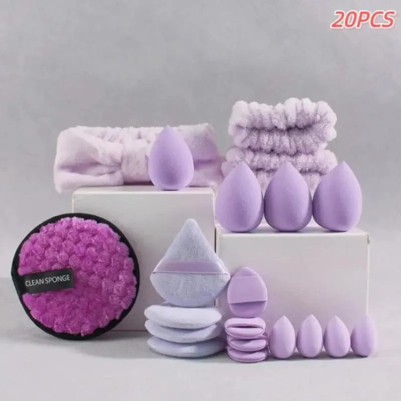 20 33Pcs Full Makeup Tool Set With Puff Brush Beauty Sponge For Makeup Applying And Removing Daily Use