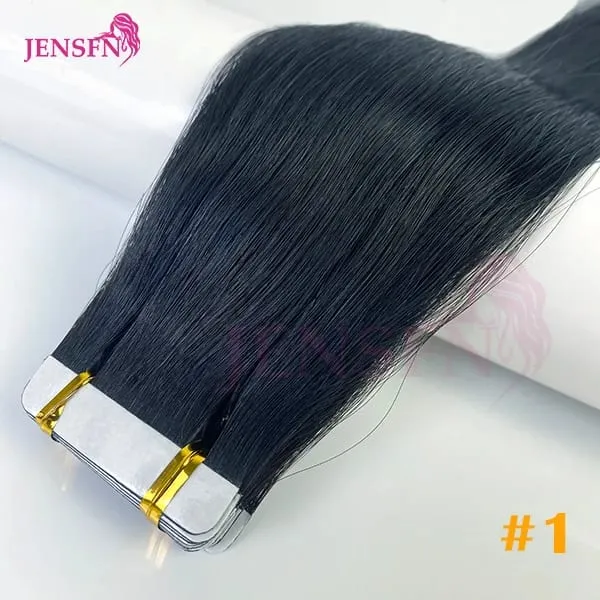 Tape In Hair Extension 100% Real Human Hair Straight Hair Seamless Invisible Skin Weft Remy Tape Ins Brown Blonde Womem