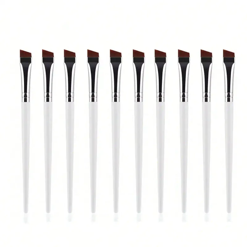 10 Pieces Angled Eyebrow Brushes Eyebrow Tint Brush Flat Tapered Eyebrow Concealer Brush Eye Makeup Brushes