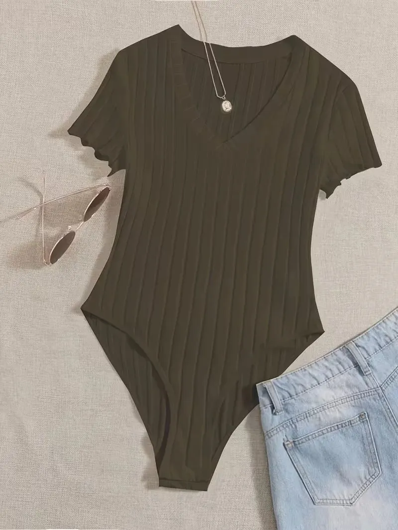 Lettuce Trim Ribbed Bodysuit Women's Sleeveless High Waist Bottom Control Shapewear for Slimming Effect — image 19