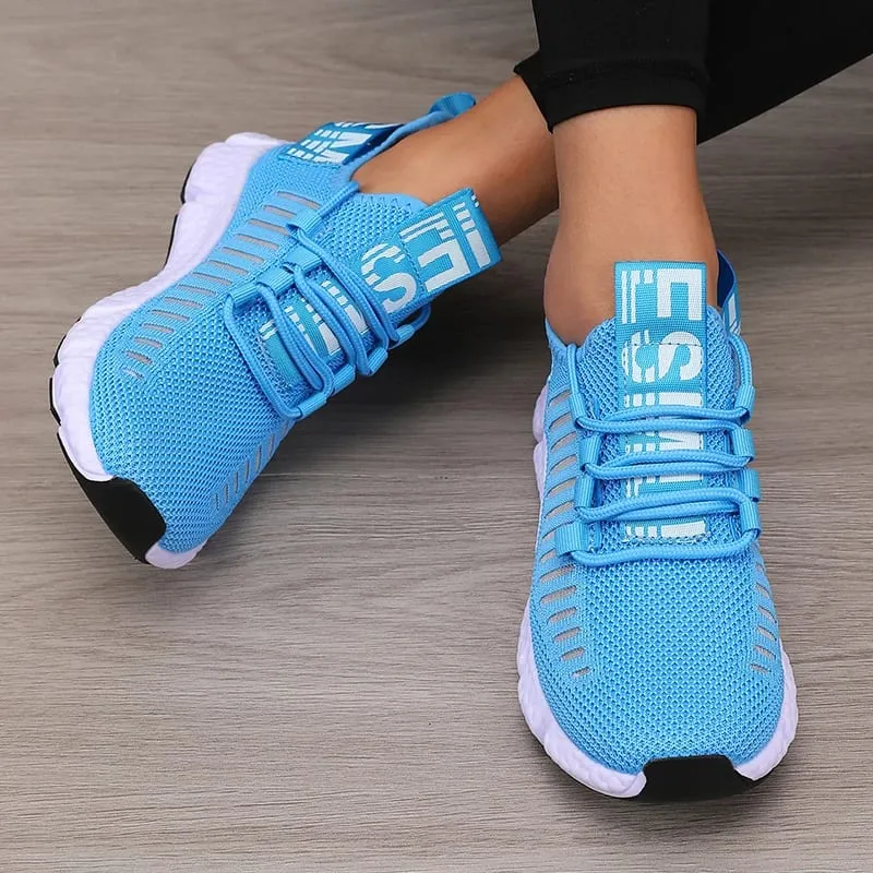 Women's Sports Shoes Mesh Lightweight Soft Sole Jogging Strap Breathable Fashion Sports Walking Casual Tennis Flat Shoes for Men — image 10