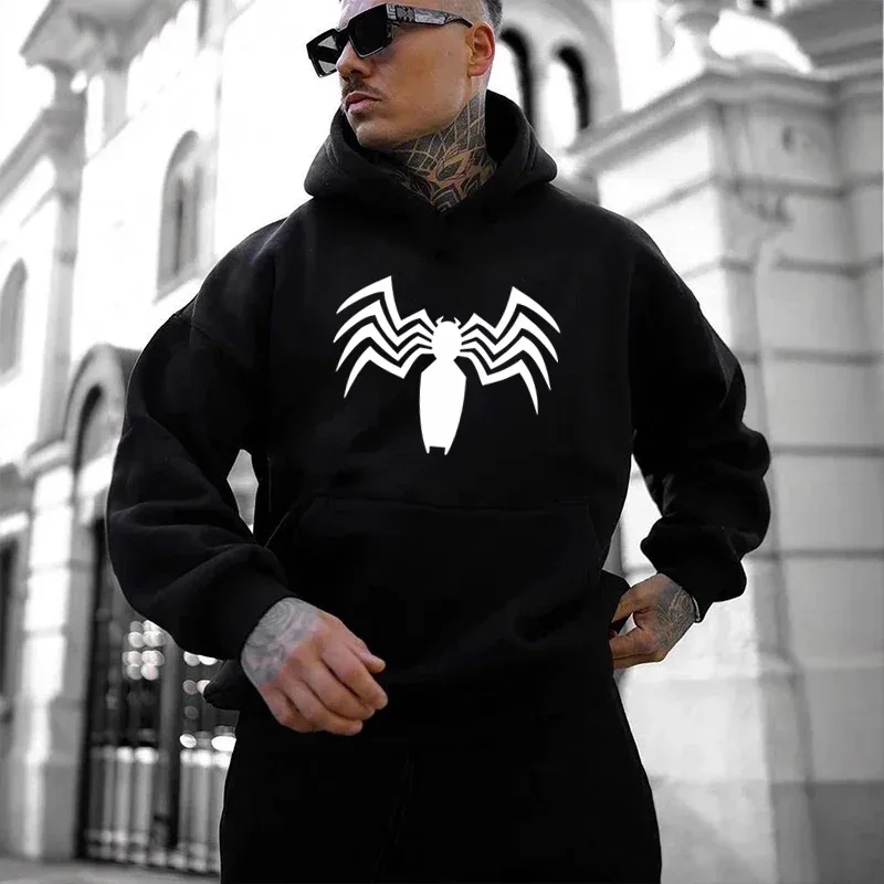 2026 Autumn and Winter New Men's Hoodie Street Fashion Spider Print Sportswear Women's Fleece Casual Fun Hoodie Men's Wear — image 6