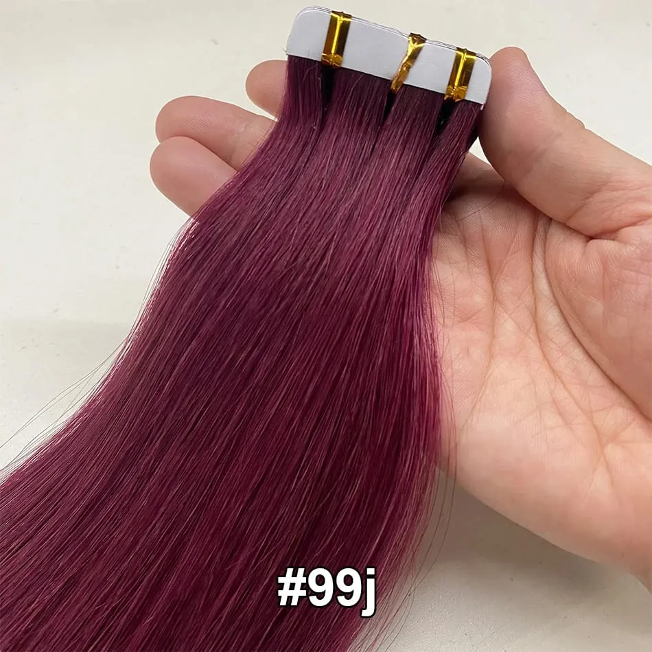 Full Shine Tape In 100% Remy Human Hair Straight Double Sided Blonde Comfortable Silky Natural Tape Ins For Women
