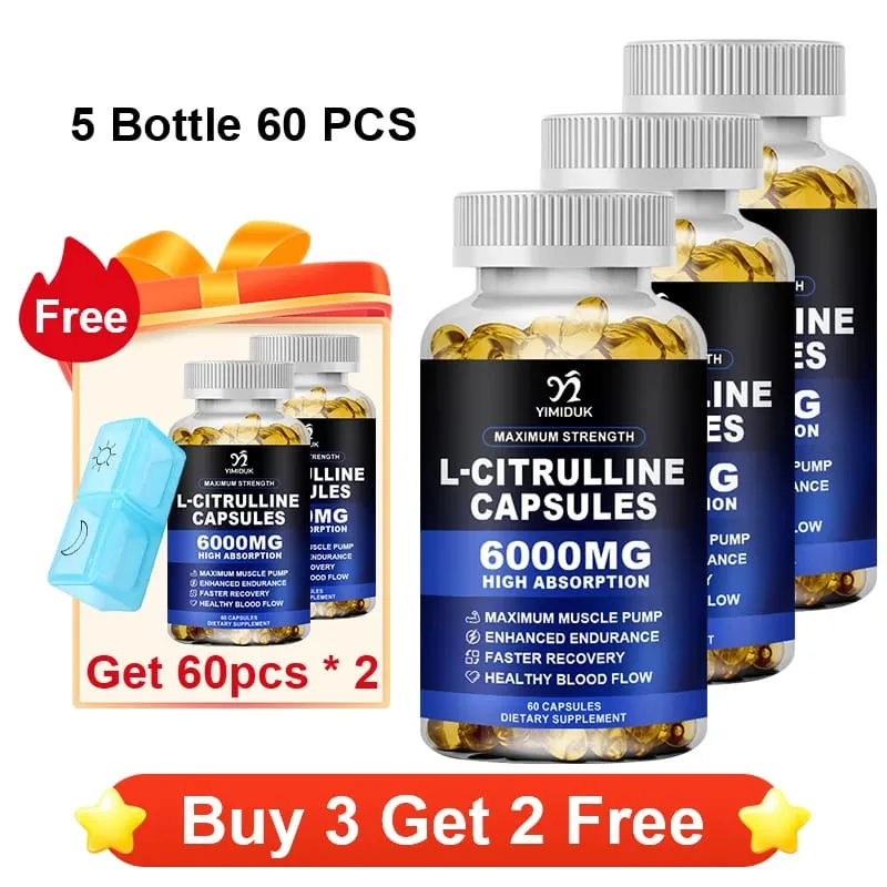 Pure L-Citrulline Capsules Support Circulation Energy Vitality Extend Workout Workout Endurance & Exercise Muscle Recovery — image 5