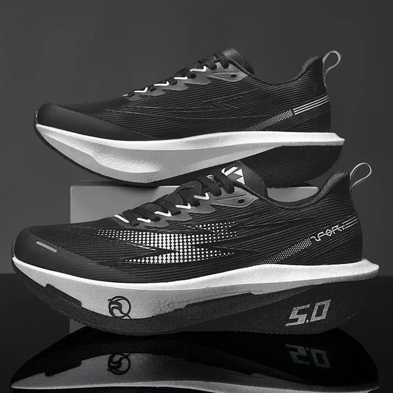 Carbon Plate Marathon Running Shoes Men Women Sports Sneakers Breathable Lightweight Shock Absorbing Non Slip Athletic Shoes