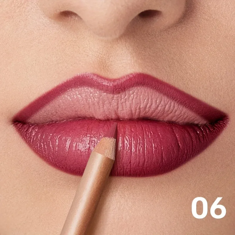 Lápis delineador labial fosco nude de longa duração à prova d'água à prova de manchas contorno preciso fórmula cremosa suave