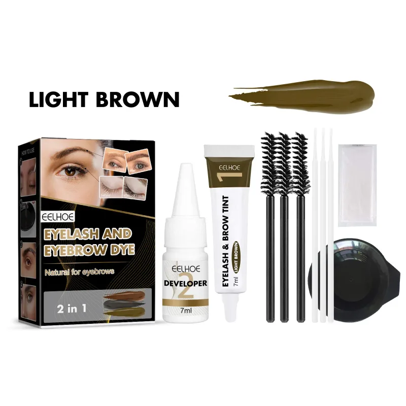 Eelhoe 2-en-1 ensemble de teinture de cils sourcils Lastin nourrissant soin des yeux maquillage durable Lifting imperméable cils plus épais Kits de teinture