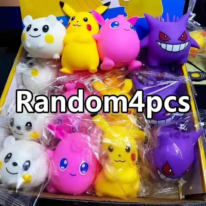 Cute Pokemon Cartoon Pikachu Squeeze Toy Rebound Pinch Music Suitable for Fans to Relieve Stress Knead Figurines Party Gift