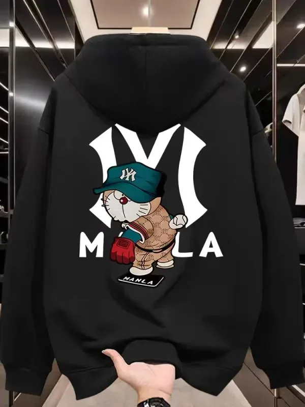 New Men's Autumn/Winter Western-Style Fashion Hoodie Japanese-InspiredTrendy Print Soft Comfortable Ideal for Outdoor Streetwear
